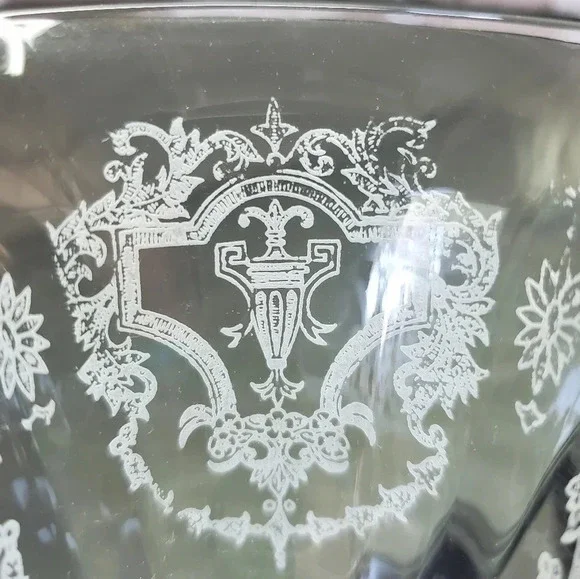 4 Morgantown Glass Co's Virginia Cordial Etched in Clear Wine/Water Glasses - Picture 3 of 16